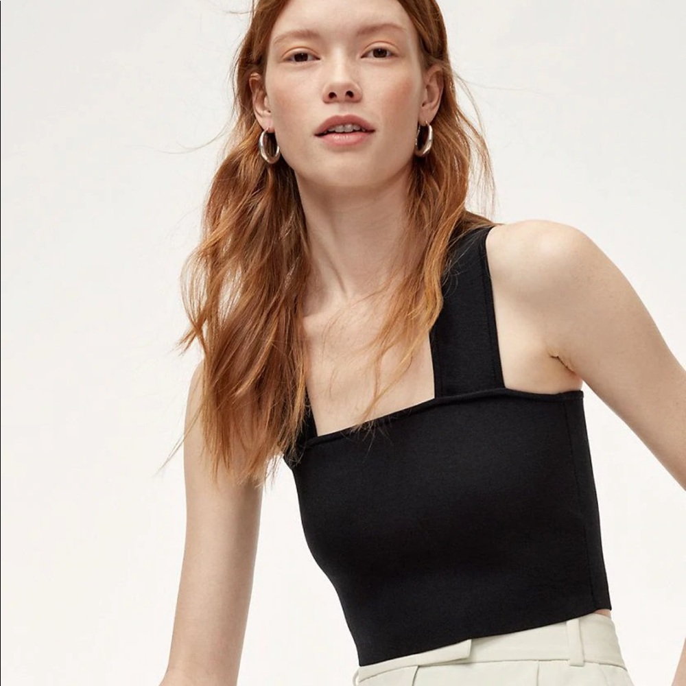 Aritzia Torsten Black Knit Top NWT size M